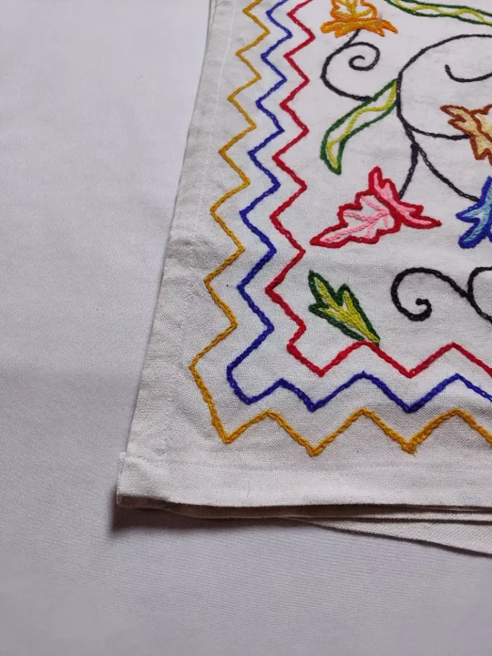 Kashmiri Bed and Pillow Cover with Hand Crewel Embroidery