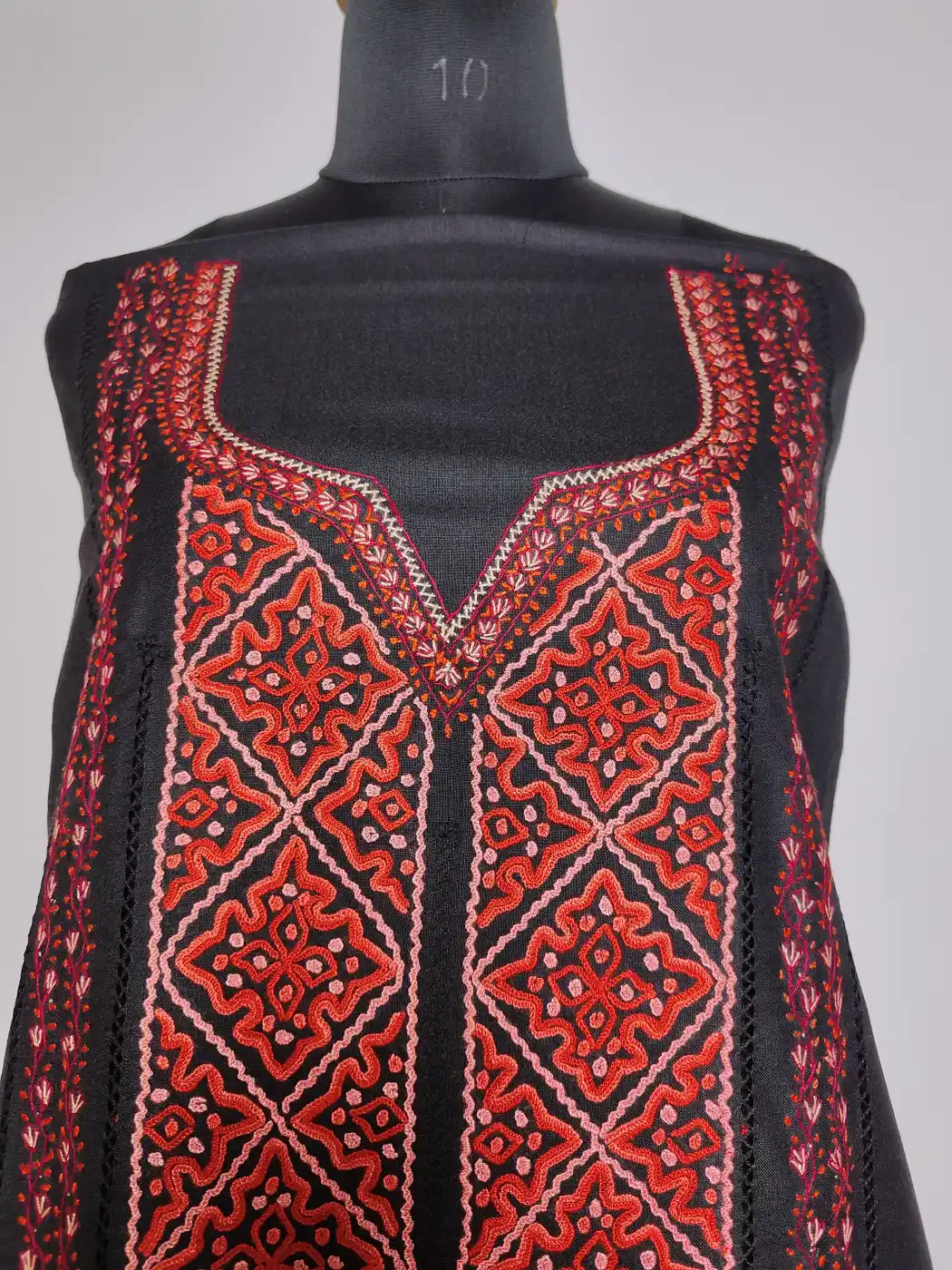 Premium Black Sozni Handwork Cotton Suit - Image 2