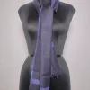 Kashmiri Muffler in Dark Blue Pure Wool for both Men and Women