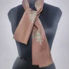 Shahtoor Brown Kashmiri 64 Count Muffler with Hand Sozni Embroidery