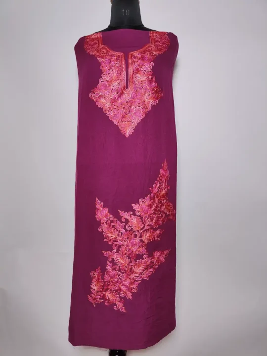 Nafees 2pc Suit in Purple Crush Cotton with Aari Embroidery
