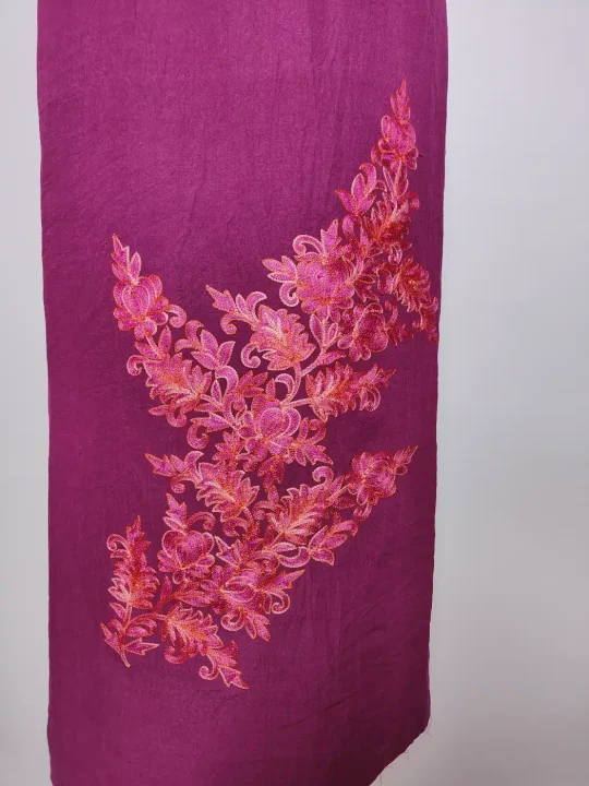 Nafees 2pc Suit in Purple Crush Cotton with Aari Embroidery