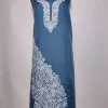 Kashmiri Roshan Teal Grey 2pc Suit in Summer Cool Cotton with Aari Embroidery