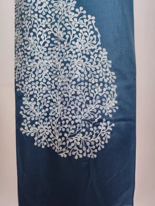 Kashmiri Roshan Teal Grey 2pc Suit in Summer Cool Cotton with Aari Embroidery