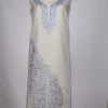 2pc Suit in White Summer Cool Cotton with Aari Embroidery