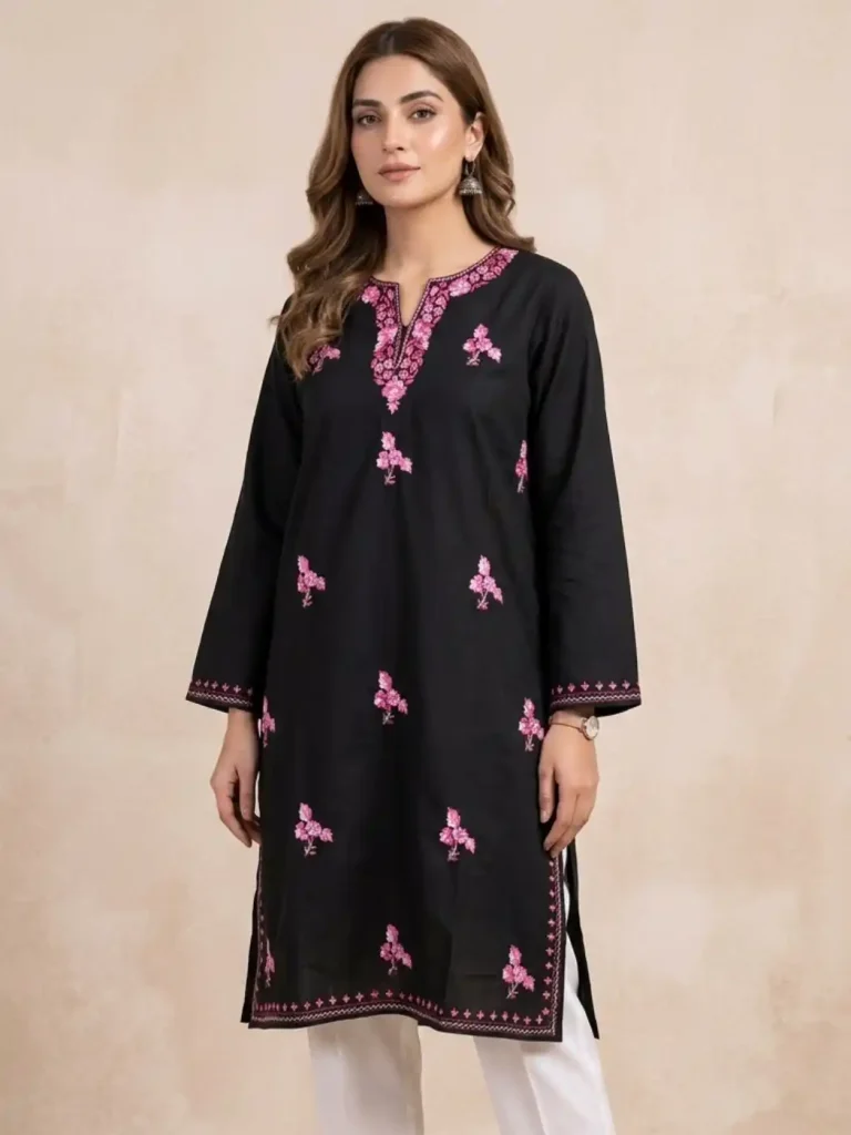 Kurti in Aari embroidery