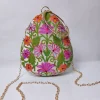 Kashmiri Cream Almond-Shaped Clutch Bag with Aari Embroidery and Sling