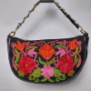 Dark Blue Kashmiri Clutch Bag with Aari Embroidery and Chain