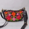 Dark Blue Kashmiri Clutch Bag with Aari Embroidery and Chain