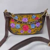 Kashmiri Chocolate Brown Clutch Bag with Aari Embroidery and Chain