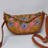 Clutch Bag in Mustard with Kashmiri Aari Embroidery and Chain
