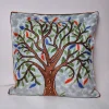 Kashmiri Cushion Cover with Hand Chain-Stitch Embroidery | 16*16