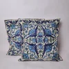 Kashmiri White Cushion Cover with Sabzkar Hand Chain-Stitch Embroidery | Set of 2 | 16*16