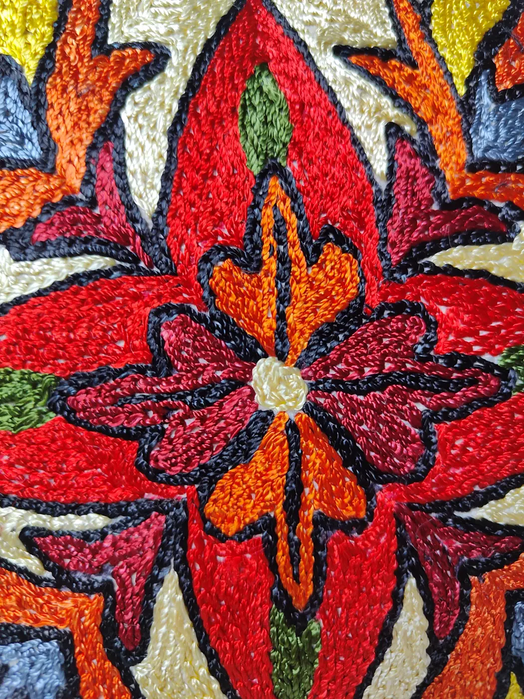 Naqsh Kashmiri Cushion Cover with Hand Chain-Stitch Embroidery | Set of 2 | 16*16 - Image 3