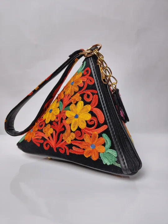 Kashmiri Kashmiri Potli Bag in Zarmeen Black with Aari Embroidery