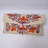 Kashmiri Pouch Wallet in Cream with Aari Embroidery