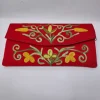 Maroon Kashmiri Pouch Wallet with Aari Embroidery
