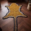 Kashmiri Handmade Tiger Rug with Wool Chain Stitch Embroidery | 8.5 x 4.4
