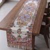 White Table Runner from Kashmir in with Elegant Hand Embroidery (8×2.5 ft)