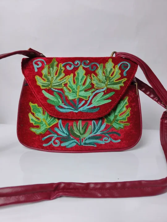 Mehrab Kashmiri Mini Sling Bag with Aari Embroidery
