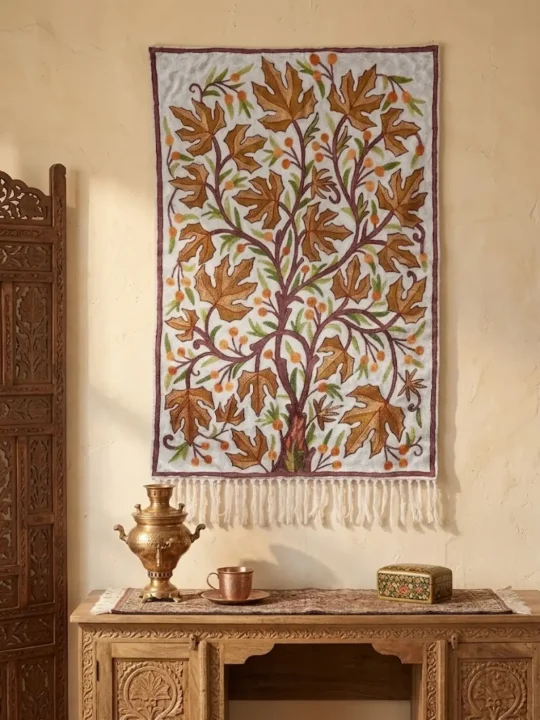 Kashmiri Wall-hanging Gulnaz with Hand Chain-stitch Work (3x2ft)