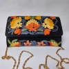 Black Kashmiri Sling Wallet with Aari Embroidery Dilnishin