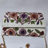 White Kashmiri Sling Wallet with Aari Embroidery