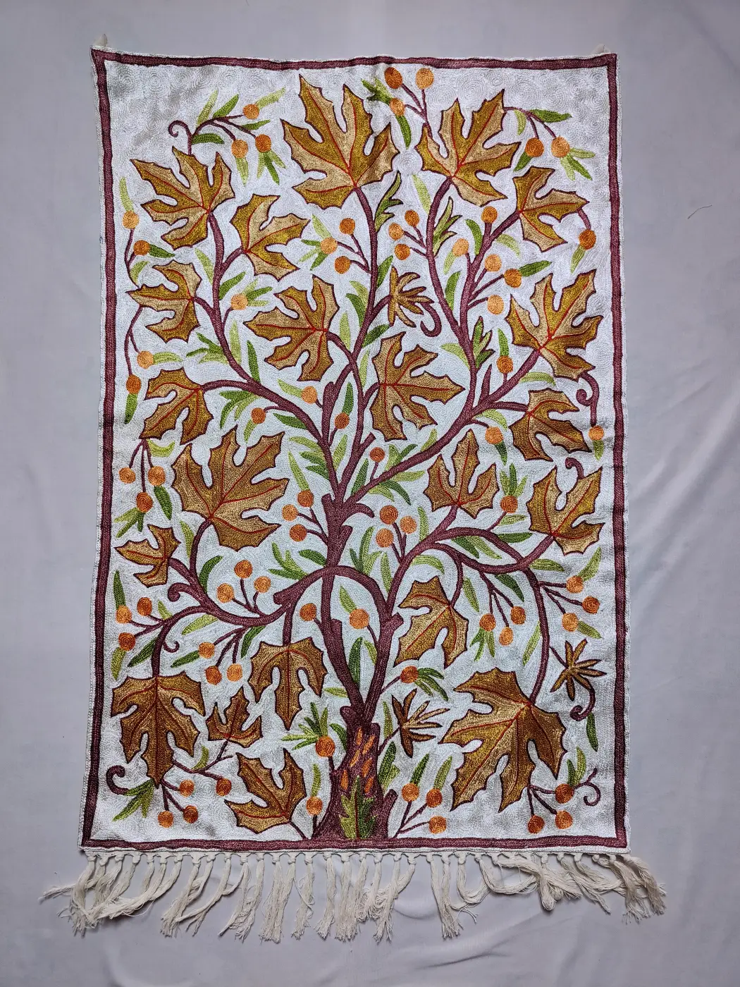 Kashmiri Wall-hanging Gulnaz with Hand Chain-stitch Work (3x2ft)