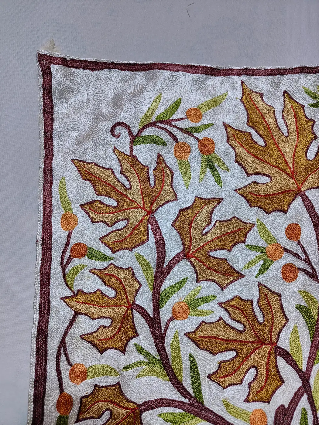 Kashmiri Wall-hanging Gulnaz with Hand Chain-stitch Work (3x2ft) - Image 4