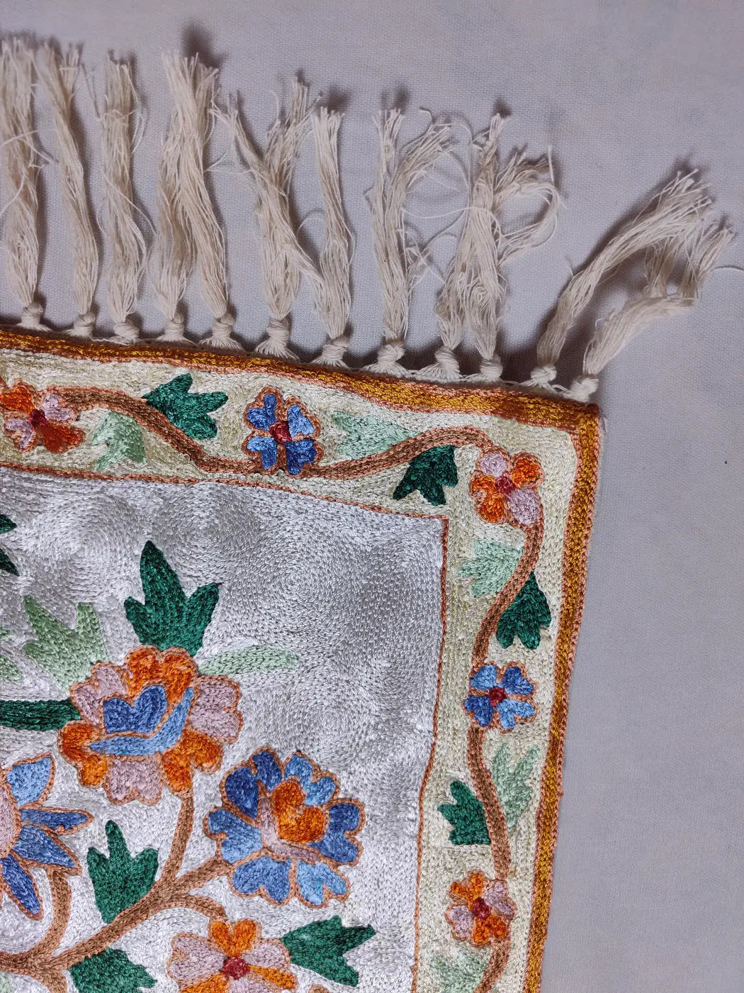 Kashmiri Wall-hanging with Hand Chain-stitch Work Sarzameen (3x2 ft) - Image 3