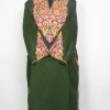 Kashmiri Dark Green Mehfil Cashmilon Pheran for Women with Sleeve Point Aari Embroidery