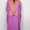 Rangrez Kashmiri Purple Cashmilon Pheran for Women with Floral Aari Sleeve Point Work