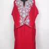 Kashmiri Pink Cashmilon Pheran for Women Roshan with Sleeve Point Aari Embroidery