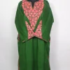 Kashmiri Green Cashmilon Pheran for Women Zooni with Sleeve Point Chinar Aari Kadhai