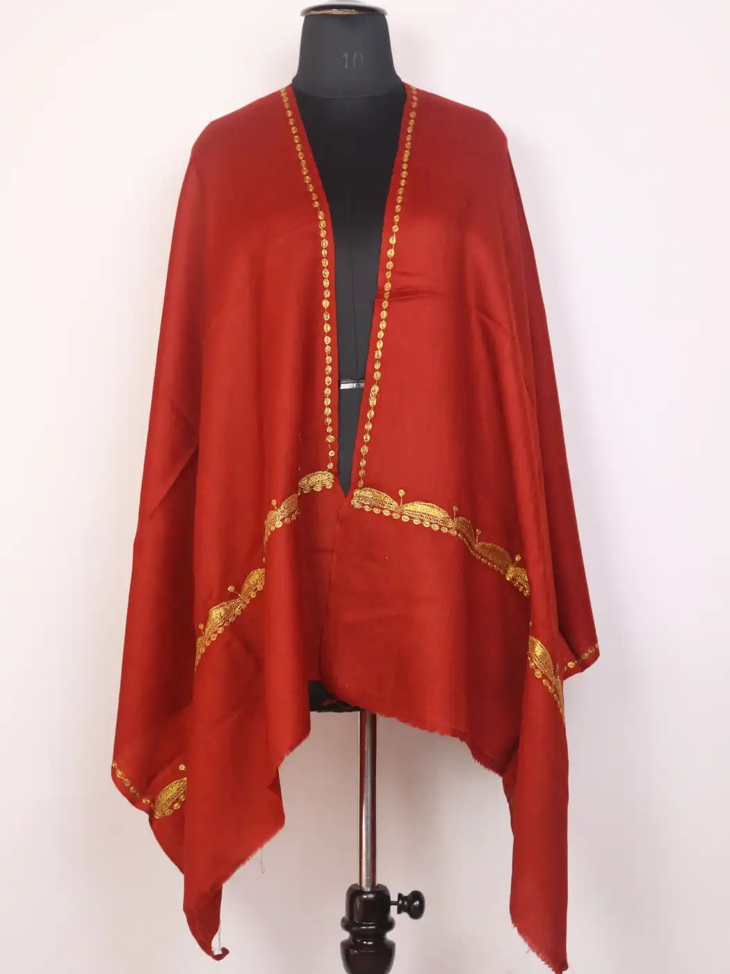 Kashmiri Toosha Stole for Women with Botte Tilla Embroidery | Gulrukh Red