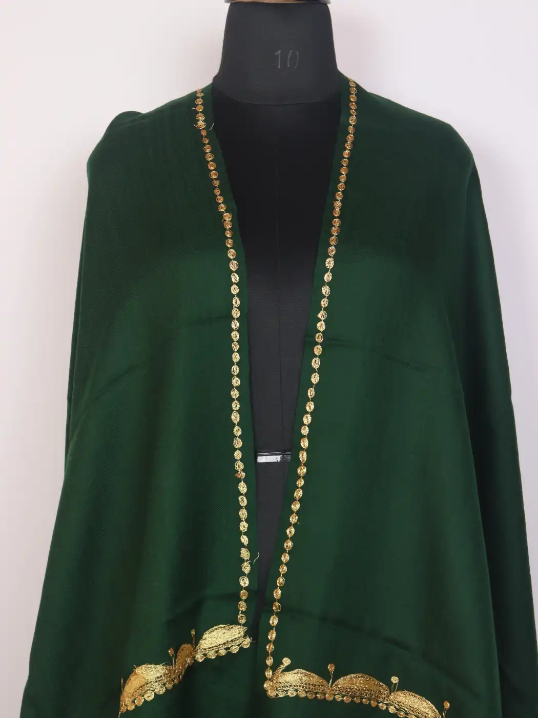 Kashmiri Sabz Nazakat Toosha Stole for Women with Botte Tilla Embroidery - Image 2