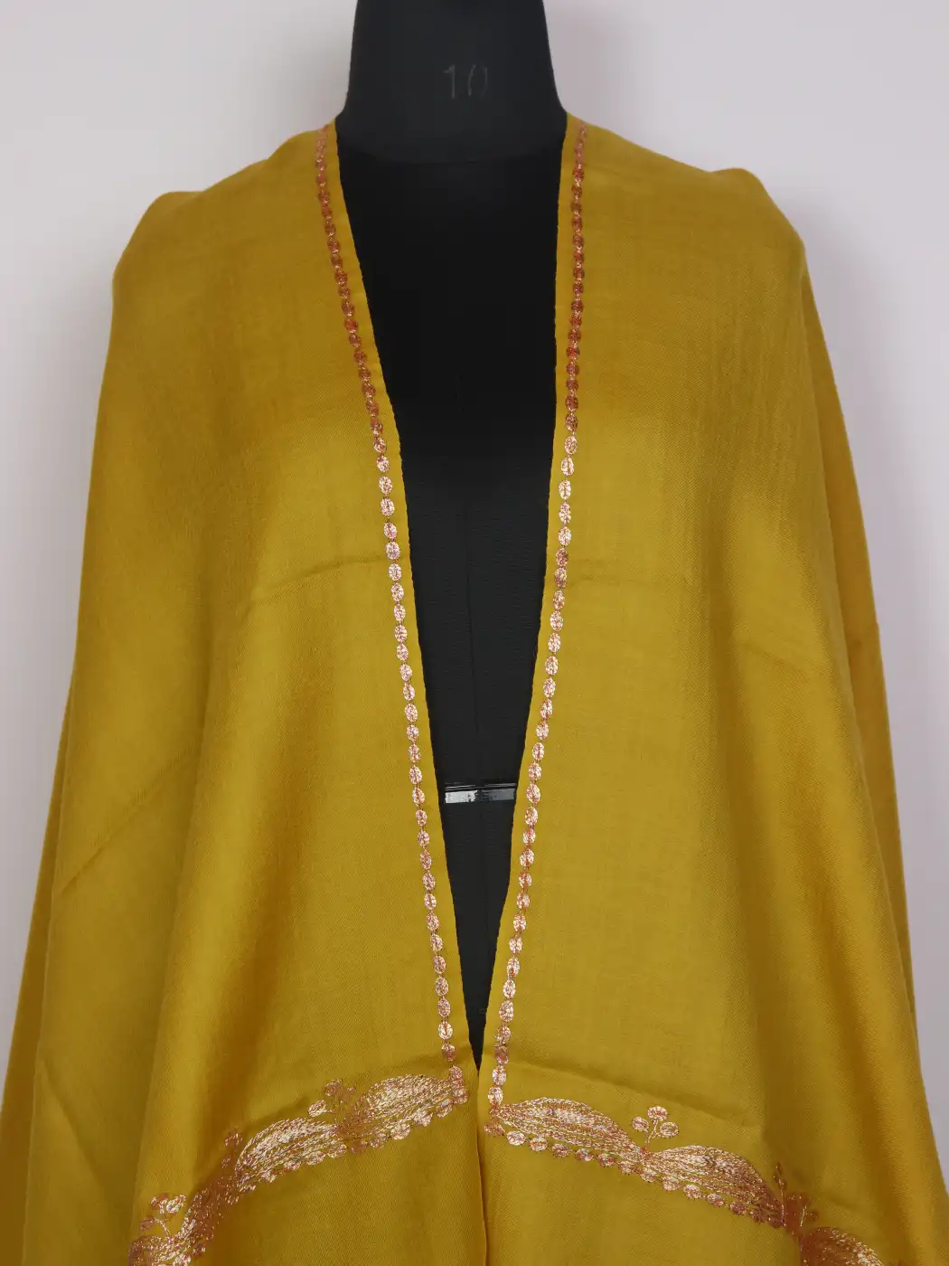 Kashmiri Mustard Toosha Stole for Women with Botte Tilla Embroidery Zareen - Image 2