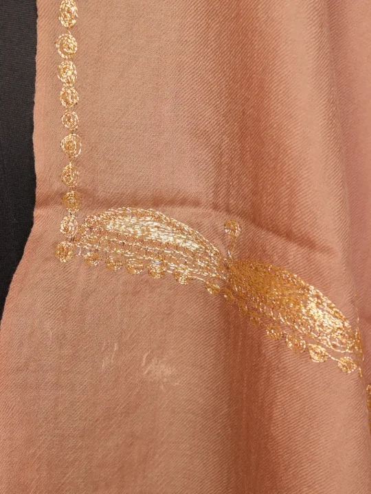 Kashmiri Saba Beige Toosha Stole for Women with Botte Tilla Embroidery - Image 3