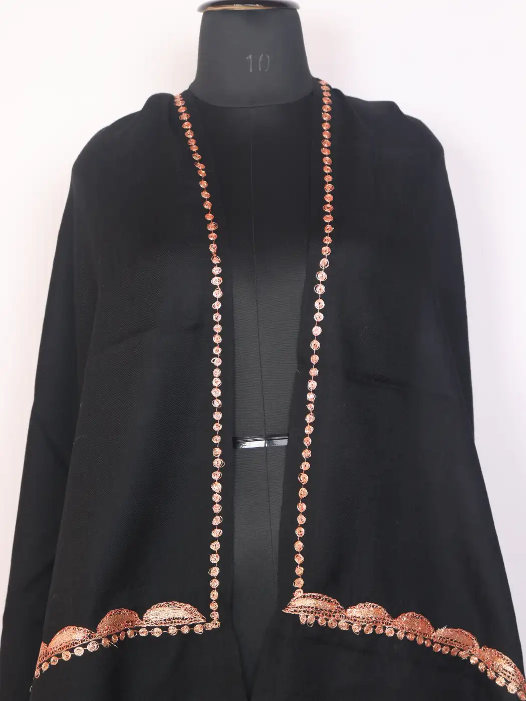 Sitara Siyah Kashmiri Toosha Stole for Women with Botte Tilla Embroidery - Image 2