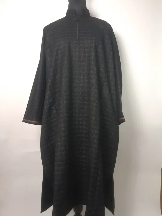 Kashmiri Tweed Shandar Black Pheran for Men