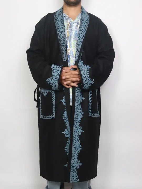 Numaish Kashmiri Woolen Gown for Men with Hand Aari Work