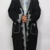 Gulzaar Black Kashmiri Woolen Gown for Men with Hand Aari Work