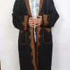 Kashmiri Dastoor Black Woolen Gown for Men with Hand Aari Kaam