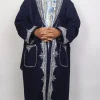 Kashmiri Navy Blue Woolen Gown for Men with Hand Aari Embroidery Virasat