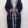 Kashmiri Navy Blue Woolen Gown for Men Shanakht with Aari Handwork Embroidery