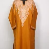 Mehreen Kashmiri Mustard Cashmilon Pheran for Women with Front Back Aari Work