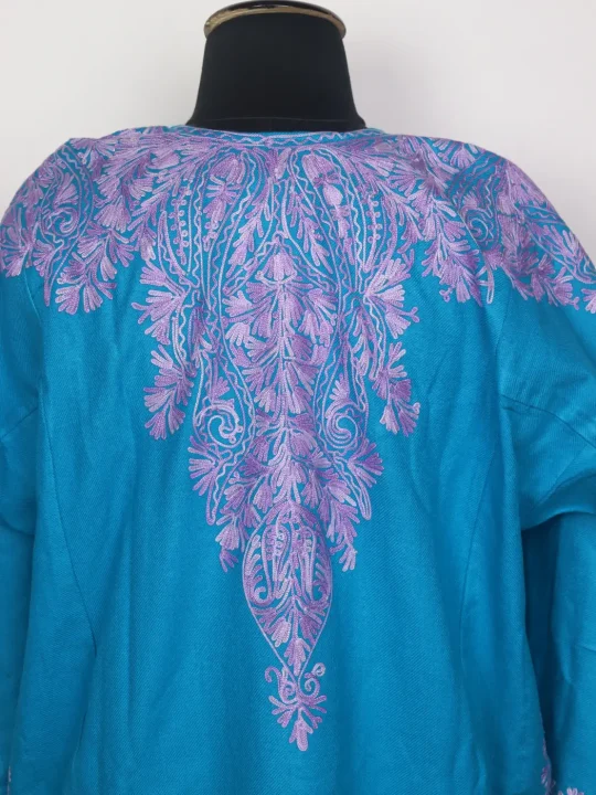 Kashmiri Mahrin Cashmilon Pheran for Women with Front Back Aari Work - Image 4