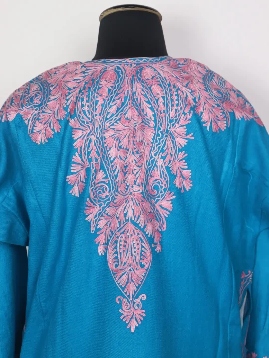 Kashmiri Fiza Cashmilon Pheran for Women with Front Back Aari Work - Image 4