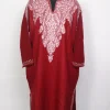 Nishat Kashmiri Cashmilon Pheran for Women Maroon with Front Back Aari Embroidery