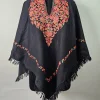 Aari Work Rooh Black Kashmiri Poncho for Women